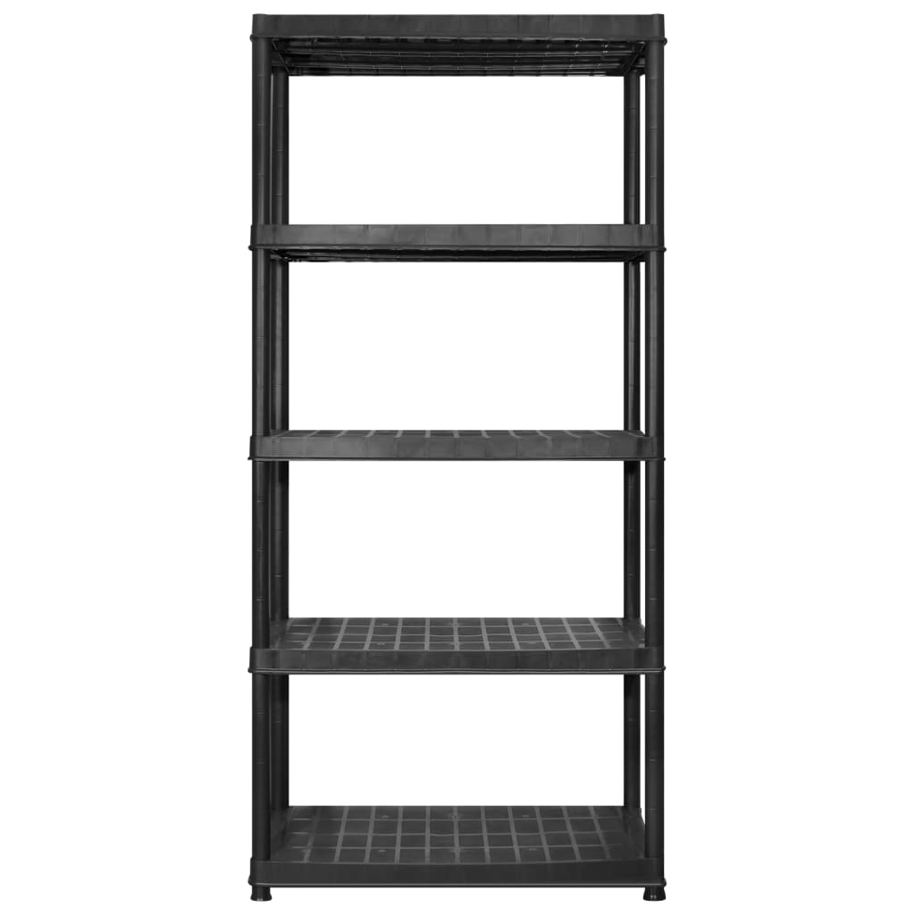 Rack de stockage Vidaxl 5 couches 274.5x45.7x185 cm Plastique noir