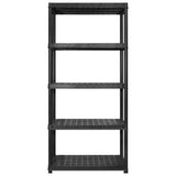 Rack de stockage Vidaxl 5 couches 274.5x45.7x185 cm Plastique noir