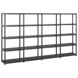 Rack de stockage Vidaxl 5 couches 284x38x170 cm Noir en plastique