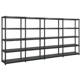 Rack de stockage Vidaxl 5 couches 340x40x185 cm Plastique noir
