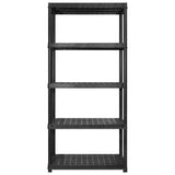 Rack de stockage Vidaxl 5 couches 366x45.7x185 cm Plastique noir