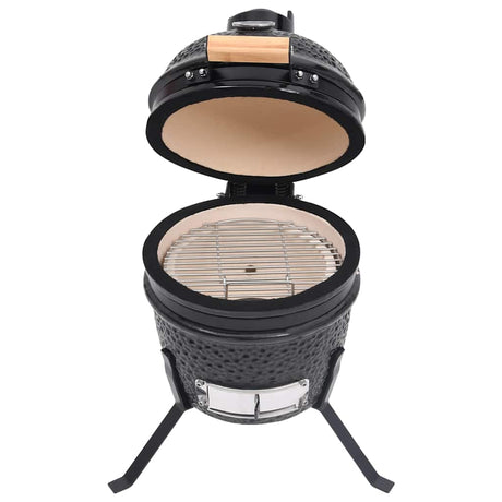 Vidaxl kamado barbecue 2-en-1 56 cm en céramique noir