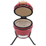 Vidaxl kamado barbecue 2-en-1 56 cm rouge céramique