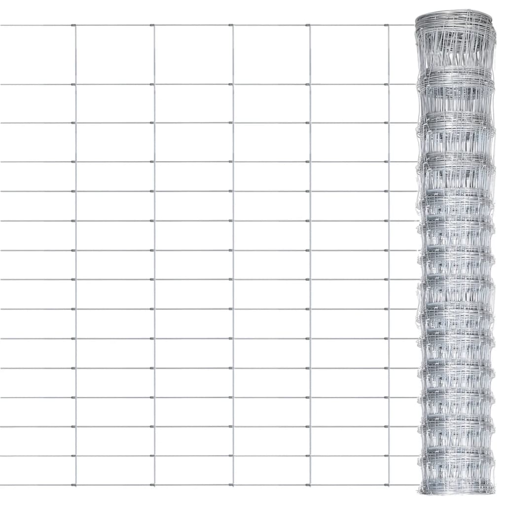 Vidaxl hek 50x1,6 m en acier galvanisé couleur argent