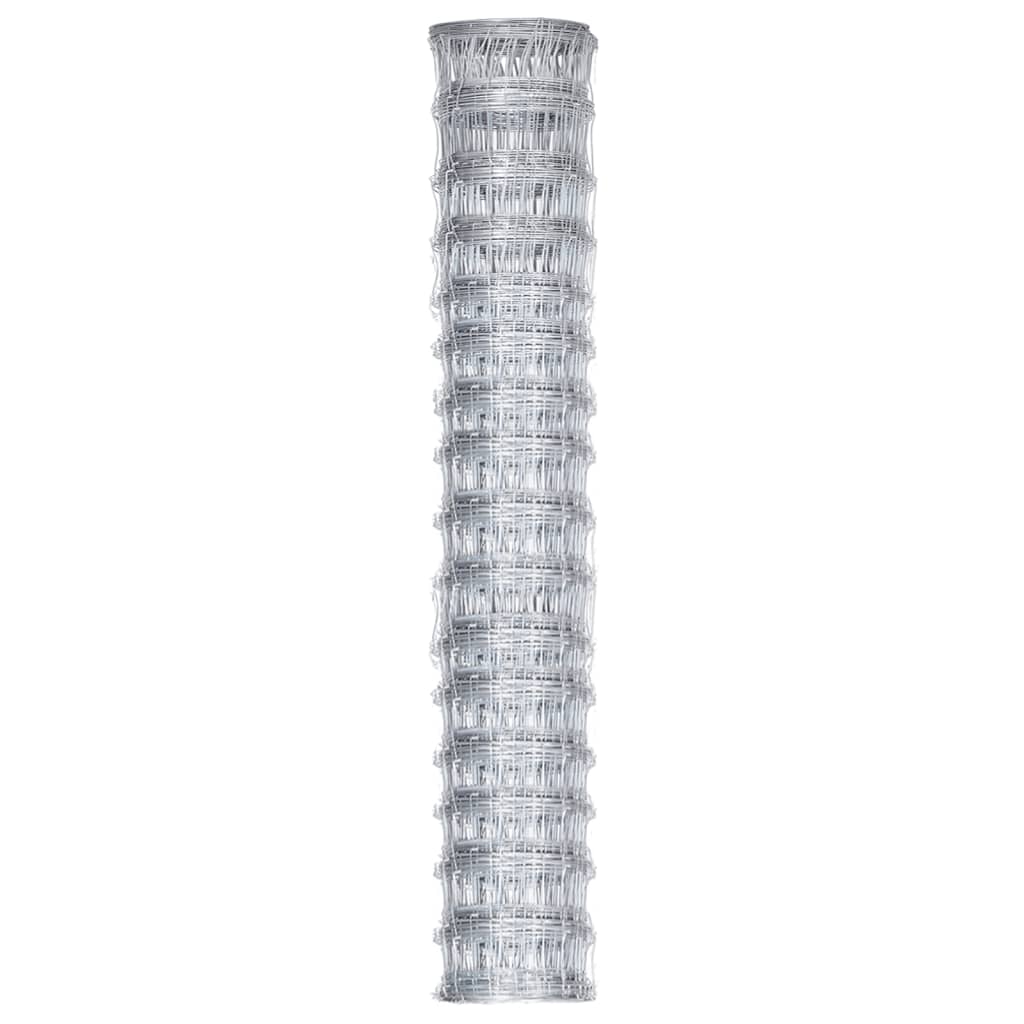 Vidaxl hek 50x0,8 m en acier galvanisé couleur argent