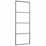 Vidaxl Porte coulissante 76x205 cm en aluminium et en verre ESG noir