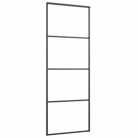 Vidaxl Porte coulissante 76x205 cm en aluminium et en verre ESG noir