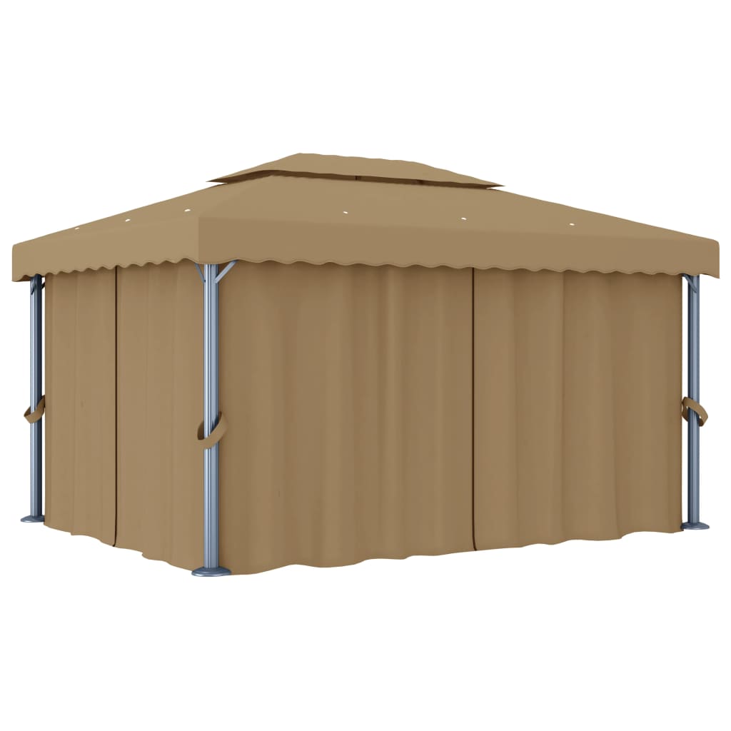 Vidaxl Arbor s oponou 4x3 m hliník taupe