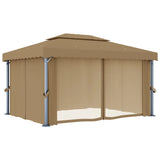 Vidaxl Arbor s oponou 4x3 m hliník taupe