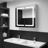 Vidaxl badkamerkast met spiegel en led 80x12,2x68 cm