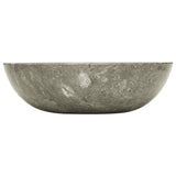 Évier vidaxl Ø40x12 cm en marbre gris