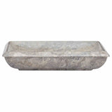 Puits vidaxl 50x35x10 cm en marbre gris