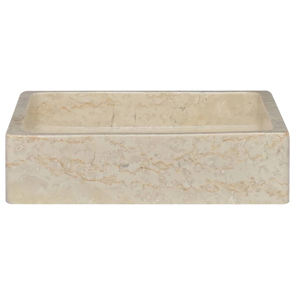 Vidaxl umivalnik 40x40x10 cm marmornata krema obarvana