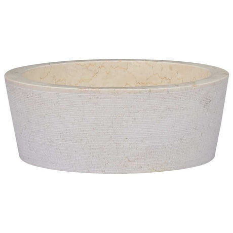 Évier vidaxl Ø40x15 cm en marbre crème colorée