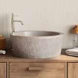 Évier vidaxl Ø40x15 cm en marbre gris