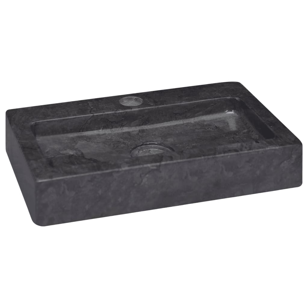 Vidaxl Washbasin Wall -montowana 38x24x6,5 cm marmurowa czarna