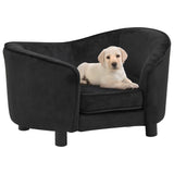 Vidaxl Dog Bank 69x49x40 cm en peluche noir