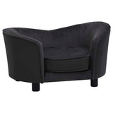 Vidaxl Dog Bank 69x49x40 cm Pluche et en cuir artificiel noir