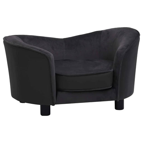 Vidaxl Dog Bank 69x49x40 cm Pluche et en cuir artificiel noir