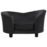 Vidaxl Dog Bank 69x49x40 cm Pluche et en cuir artificiel noir