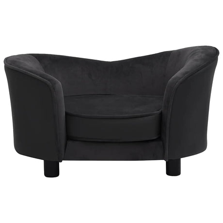 Vidaxl Dog Bank 69x49x40 cm Pluche et en cuir artificiel noir