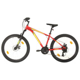 VidaXL VTT 21 vitesses roues 27,5 pouces cadre 38 cm rouge
