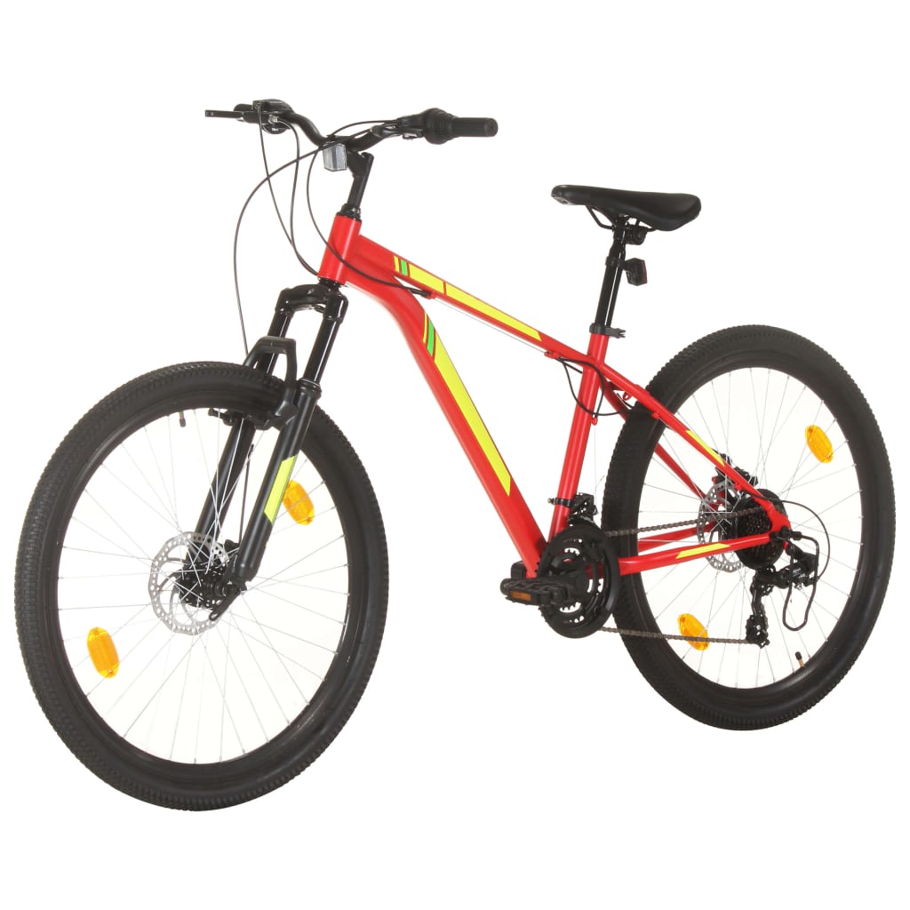 VidaXL VTT 21 vitesses roues 27,5 pouces cadre 38 cm rouge