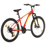 VidaXL VTT 21 vitesses roues 27,5 pouces cadre 38 cm rouge