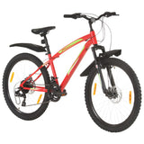 Vidaxl Mountain Bike 21 engrenages Roues de 26 pouces 42 cm de rouge