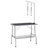 Table de garniture de chien vidaxl réglable avec 2 boucles et science de stockage