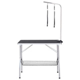 Table de garniture de chien vidaxl réglable avec 2 boucles et science de stockage