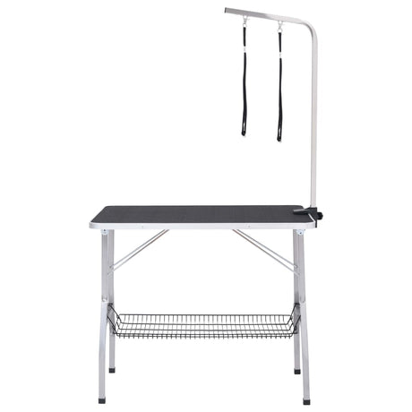 Table de garniture de chien vidaxl réglable avec 2 boucles et science de stockage