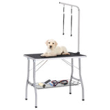 Table de garniture de chien vidaxl réglable avec 2 boucles et science de stockage