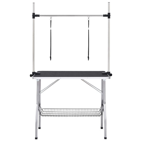 Table de garniture de chien vidaxl réglable avec 2 boucles et science de stockage