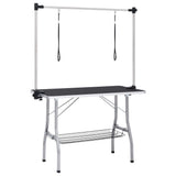 Table de garniture de chien vidaxl réglable avec 2 boucles et science de stockage