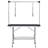 Table de garniture de chien vidaxl réglable avec 2 boucles et science de stockage