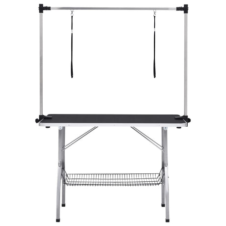 Table de garniture de chien vidaxl réglable avec 2 boucles et science de stockage