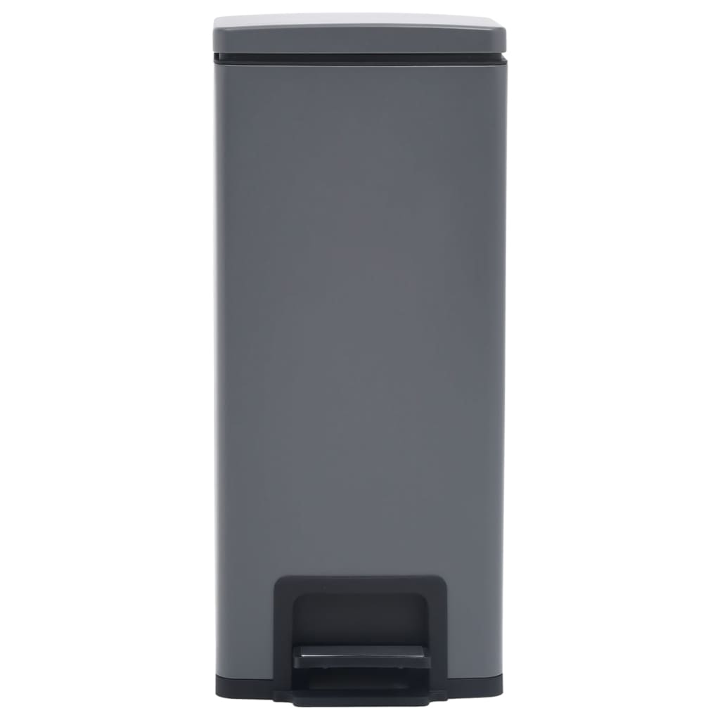 Vidaxl Pedal Bin con grigio in acciaio inossidabile da 30 L anti-fingerprint da 30 L