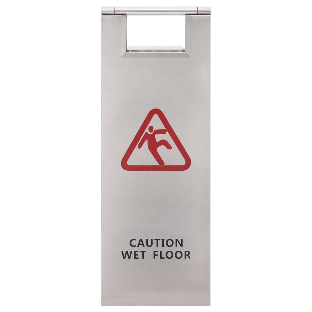 Vidaxl Warning board wet floor folding stainless steel