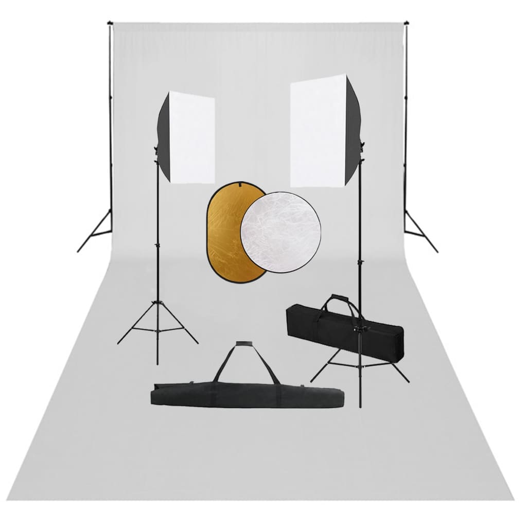 Vidaxl Photo Studio Set With Softbox, pozadí a reflektor