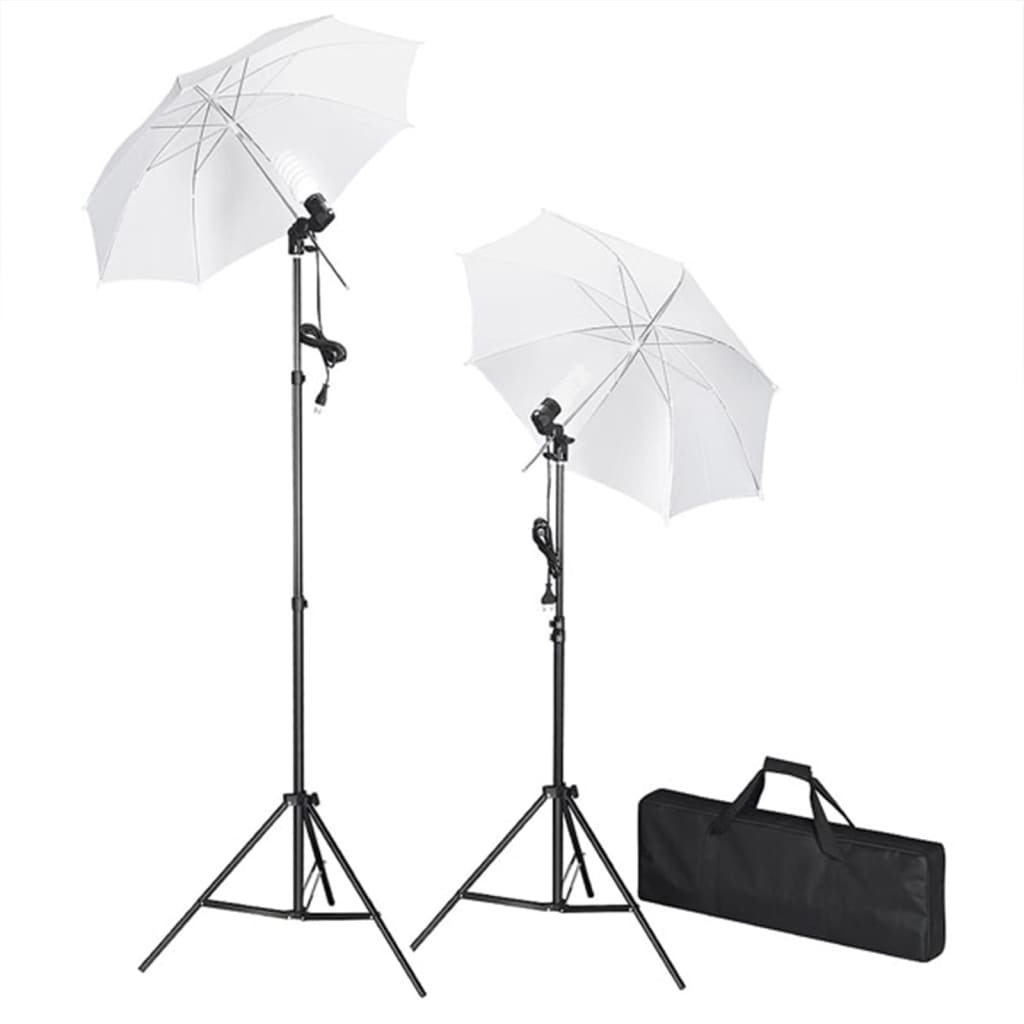 Vidaxl Photo Studio Set con lampade, ombrelli, sfondo e riflettore