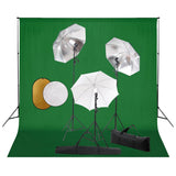 Vidaxl Photo Studio Studio avec des lampes, parapluies, fond et réflecteur
