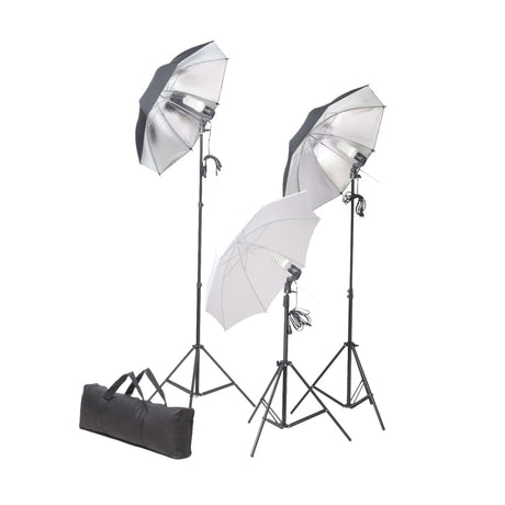 Vidaxl Photo Studio Studio avec des lampes, parapluies, fond et réflecteur