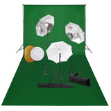 Vidaxl Photo Studio Studio avec des lampes, parapluies, fond et réflecteur