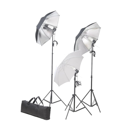 Vidaxl Photo Studio Studio avec des lampes, parapluies, fond et réflecteur