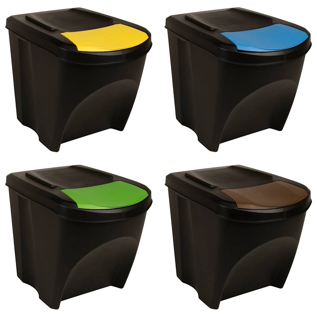 Vidaxl garbage cans 3 st stackable 75 l anthracite -colored