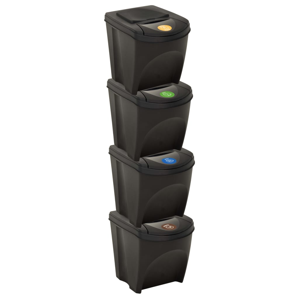 Vidaxl garbage cans 4 st stackable 100 l anthracite -colored