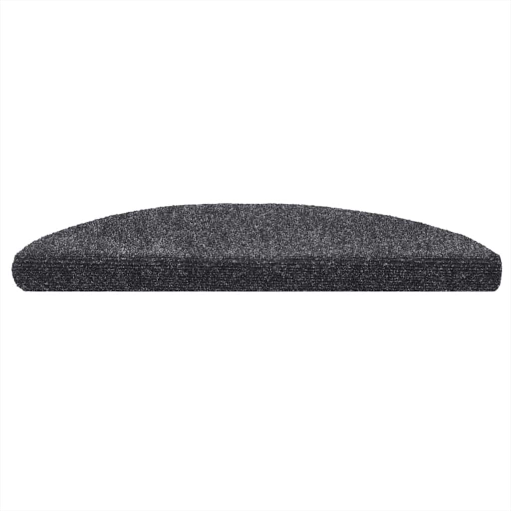 VidaXL tapis d'escalier auto-adhésifs 5 pièces 56x17x3 cm gris foncé semi-circulaire