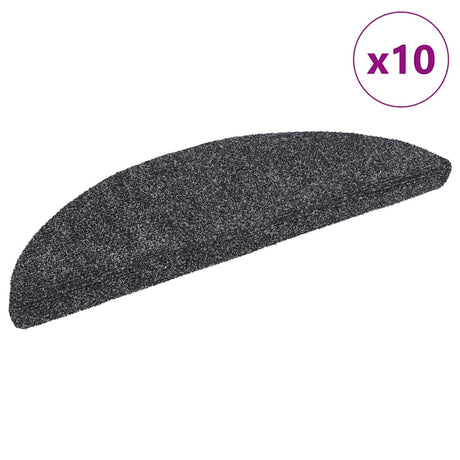 Vidaxl Stair Mats auto-adhésif 10 pièces 56x17x3 cm Hémisphère gris foncé