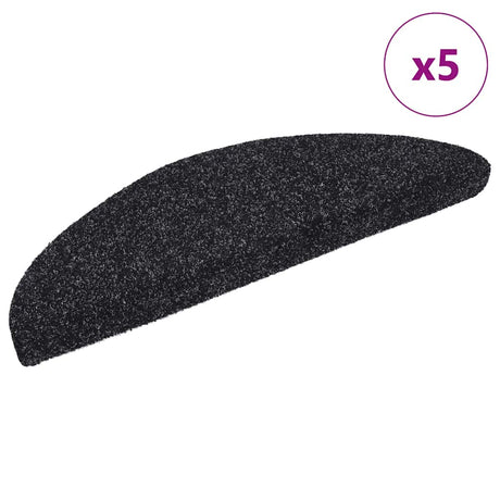 Vidaxl Staicases auto-adhésif 5 pièces 56x17x3 cm Hémisphère noir à moitié
